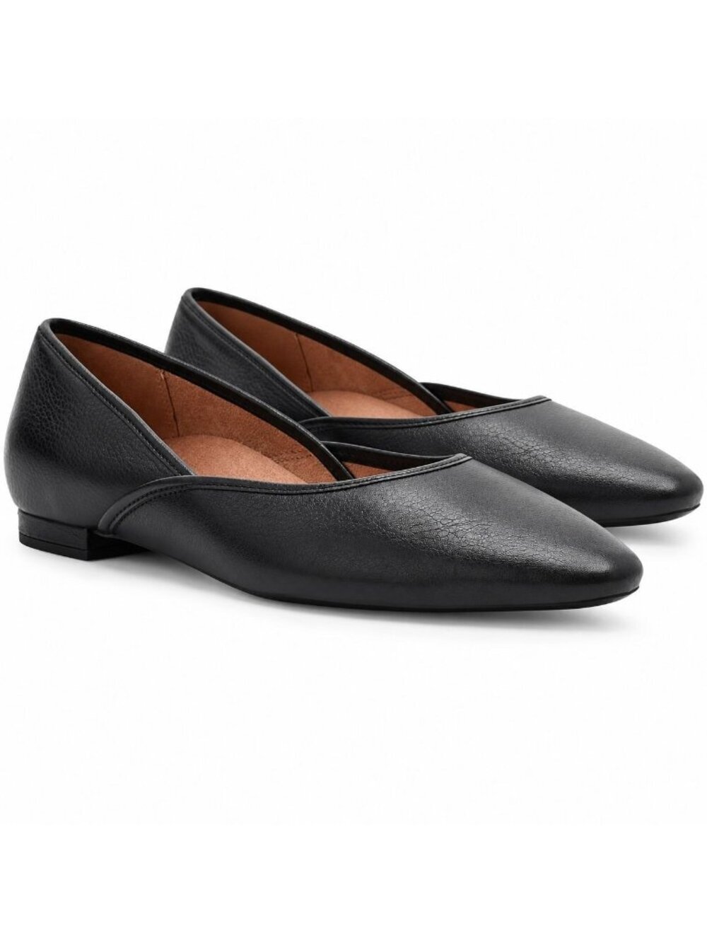 Vionic Gracia Supportive Black Leather Ballet Flats Women 7 Arch Support Comfort